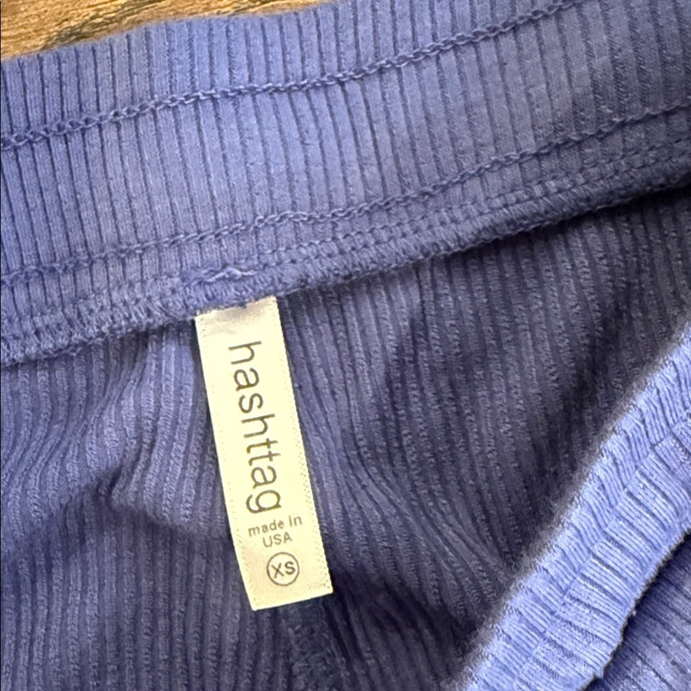 Hashtag Blue Ribbed Lounge Pants Womens Xsmall - Picture 2 of 5